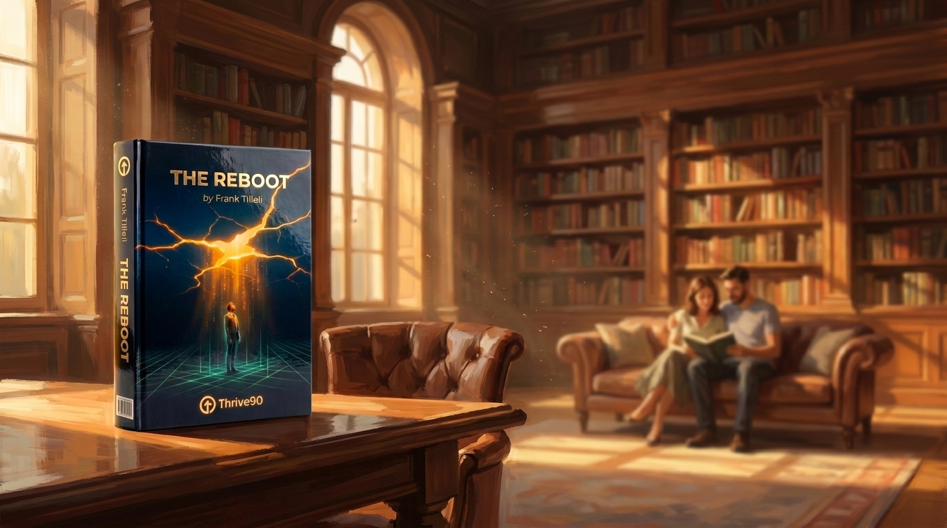 The Reboot by Frank Tilleli, shown in a sunlit library